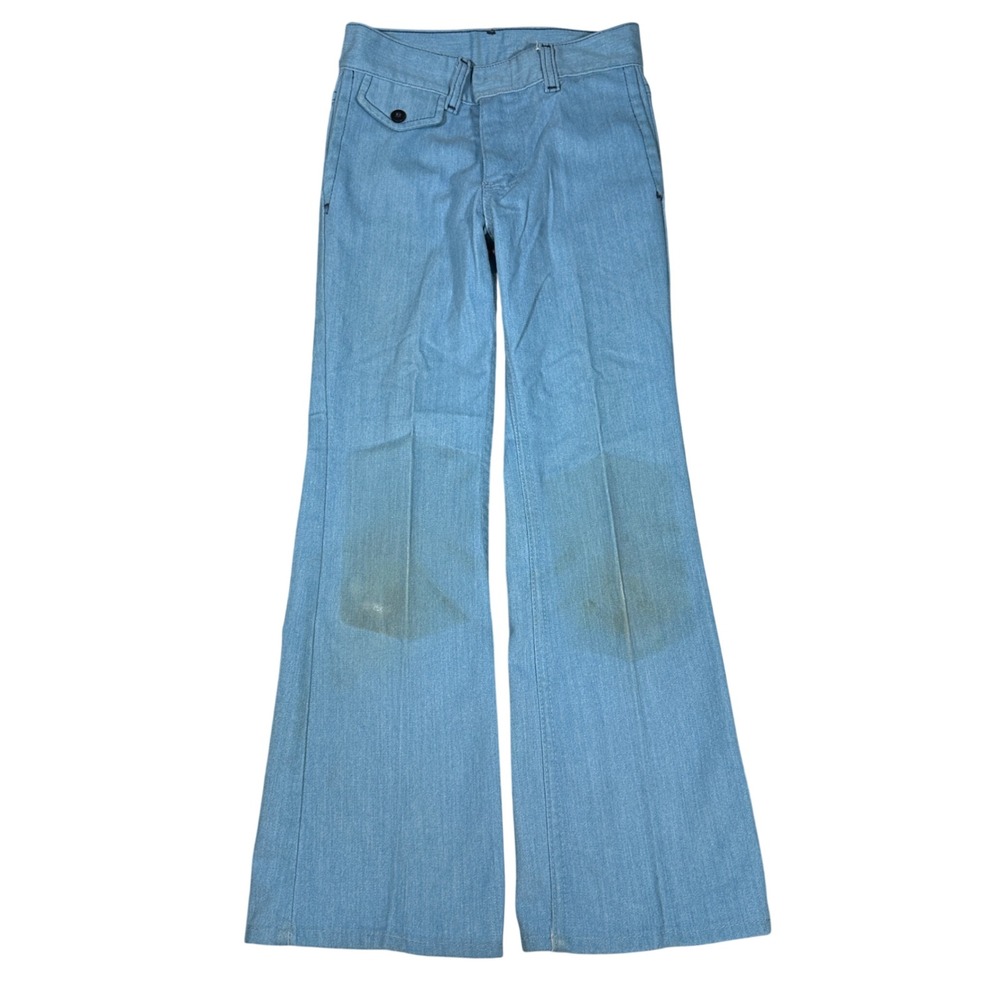 Vintage Sears Toughskins Boys 10 Slim Bell Bottom Jeans Blue 70s Perma Prest